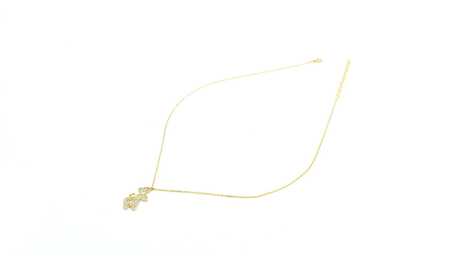 Three Butterfly Necklace