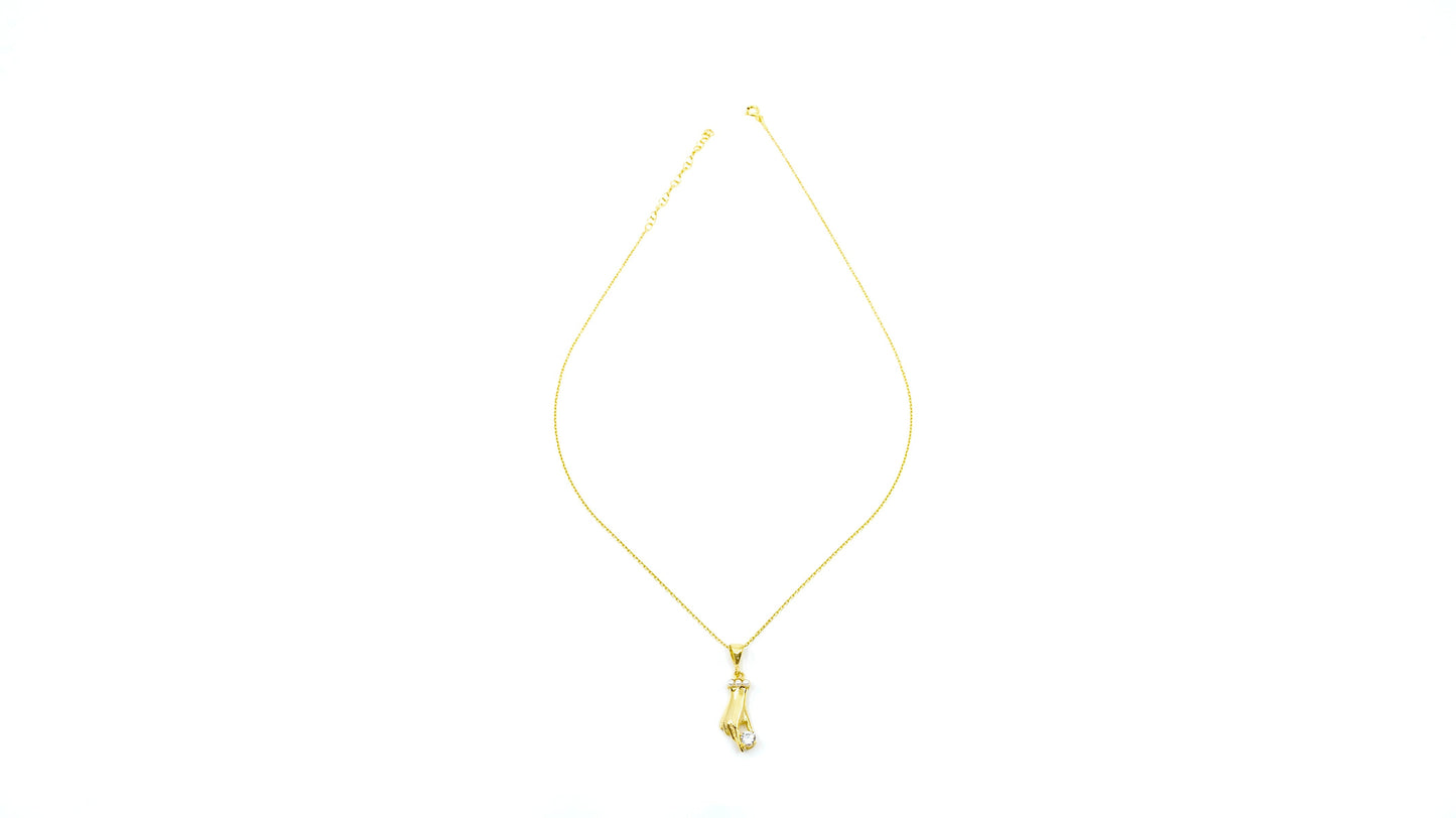 Disembodied Hand Gold Necklace