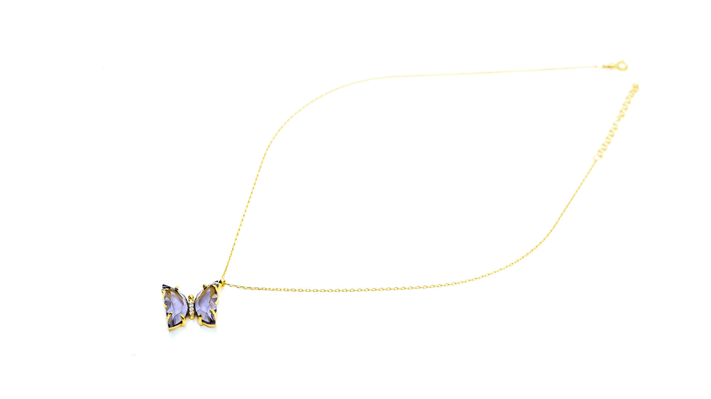 Amethyst Butterfly Necklace