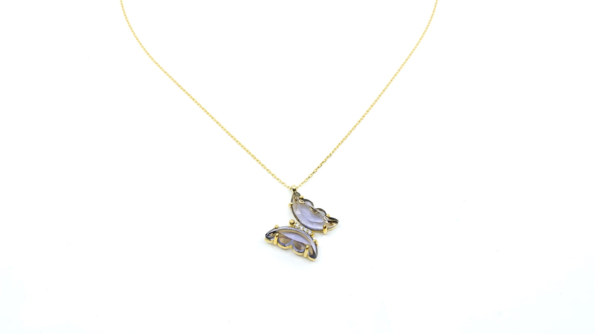 Purple Butterfly Necklace