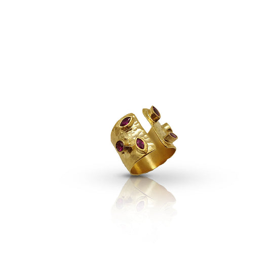 Aurora Fancy Two Side Cuff Gold Ring