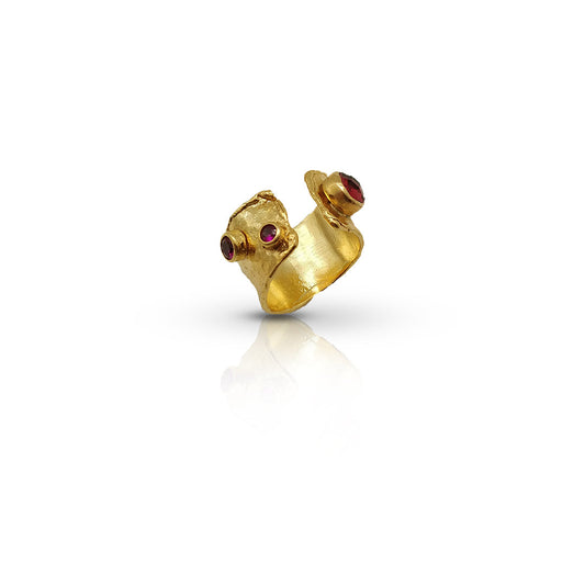 Aurora Fancy Two Side Cuff Gold Ring