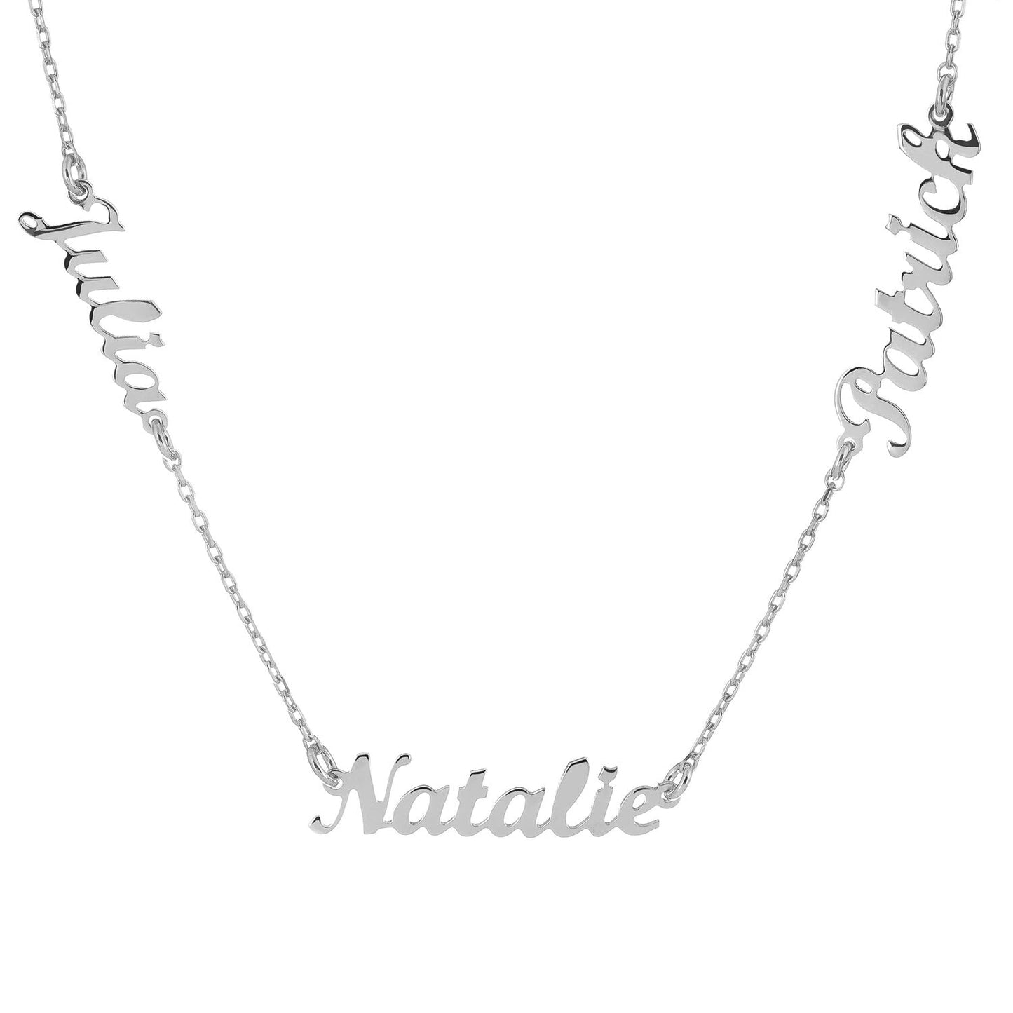 Personalized Engraved Three Name Necklace