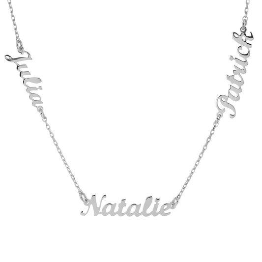 Personalized Engraved Three Name Necklace