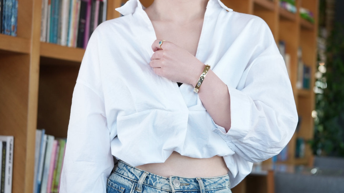 Hamza Heavy Gold Cuff Bracelet