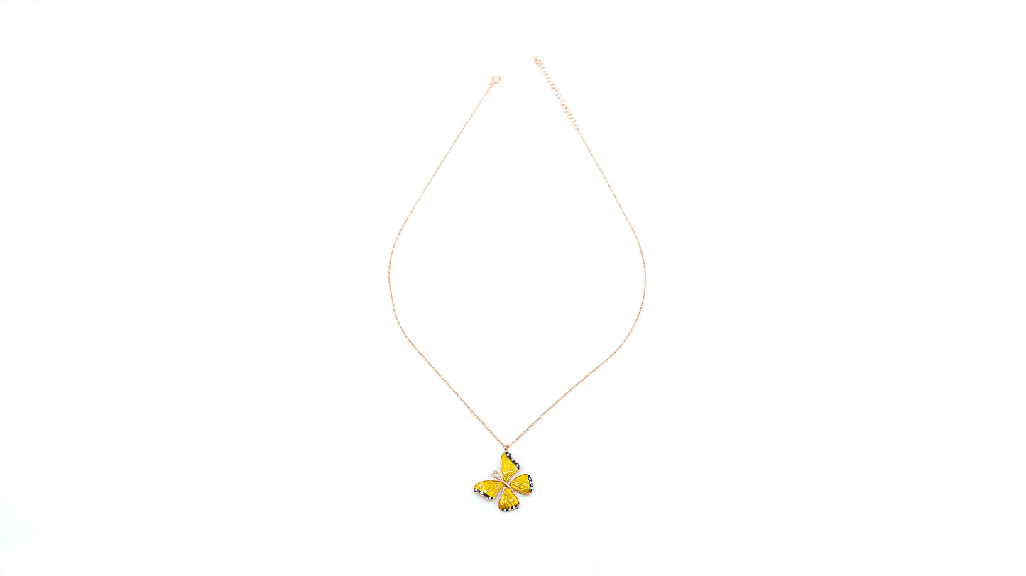 Yellow Butterfly Necklace