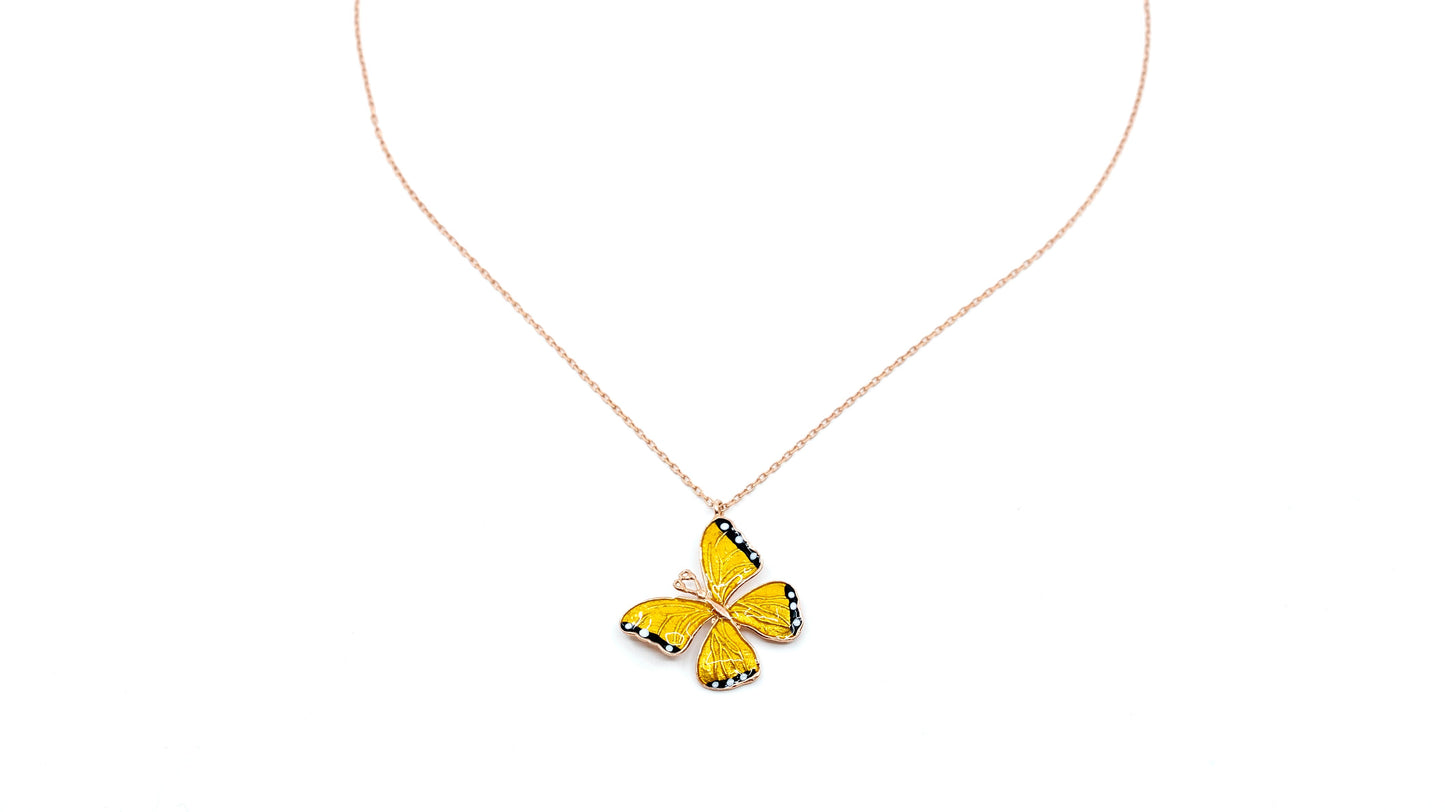 Yellow Butterfly Necklace
