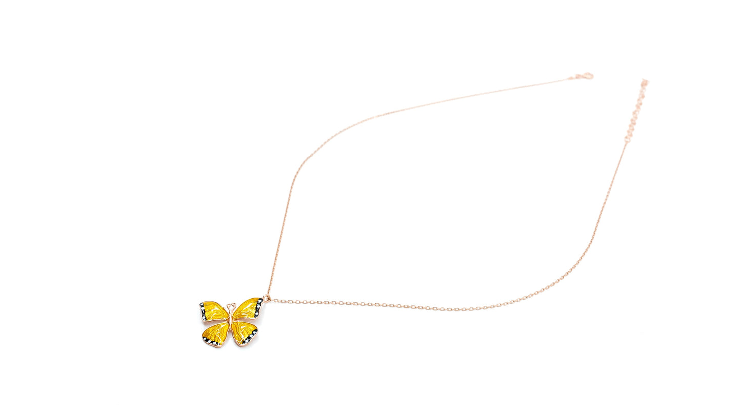 Yellow Butterfly Necklace