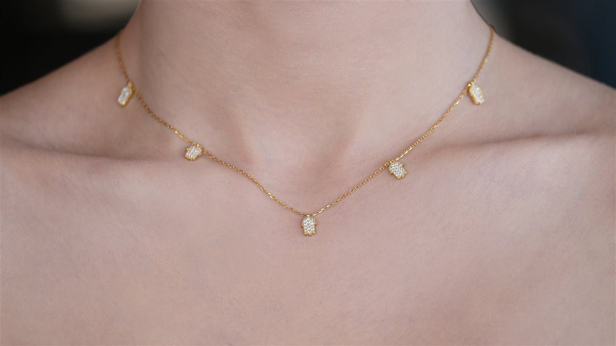 5 Hamsa Necklace