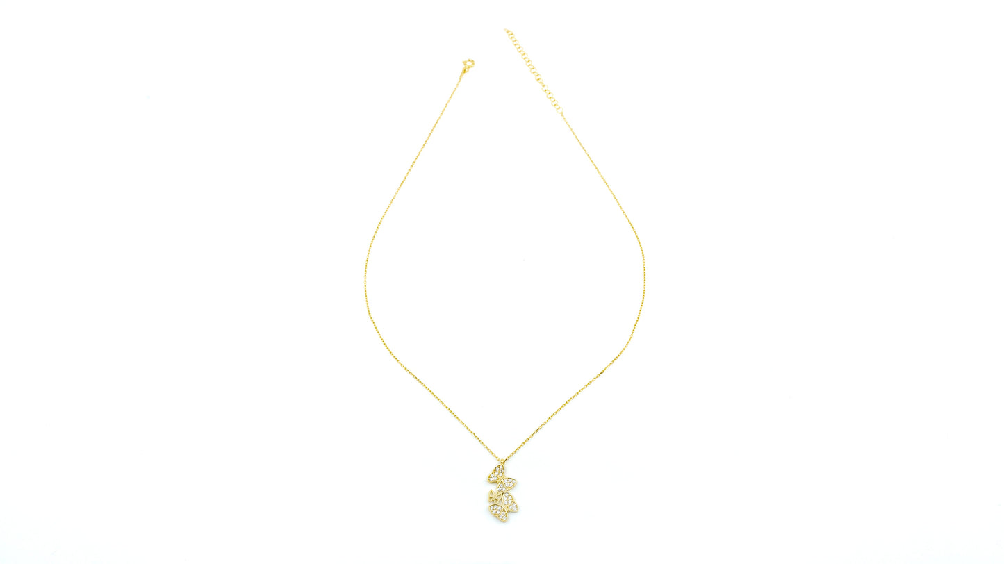 Three Butterfly Necklace