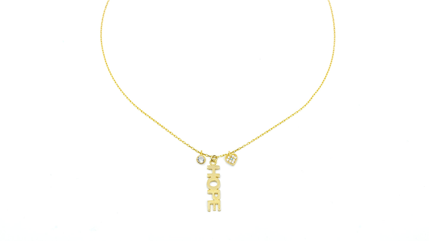 Hope  Vertical Necklace in Gold