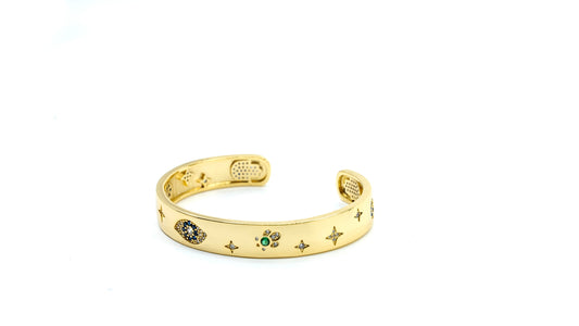 Hamza Heavy Gold Cuff Bracelet
