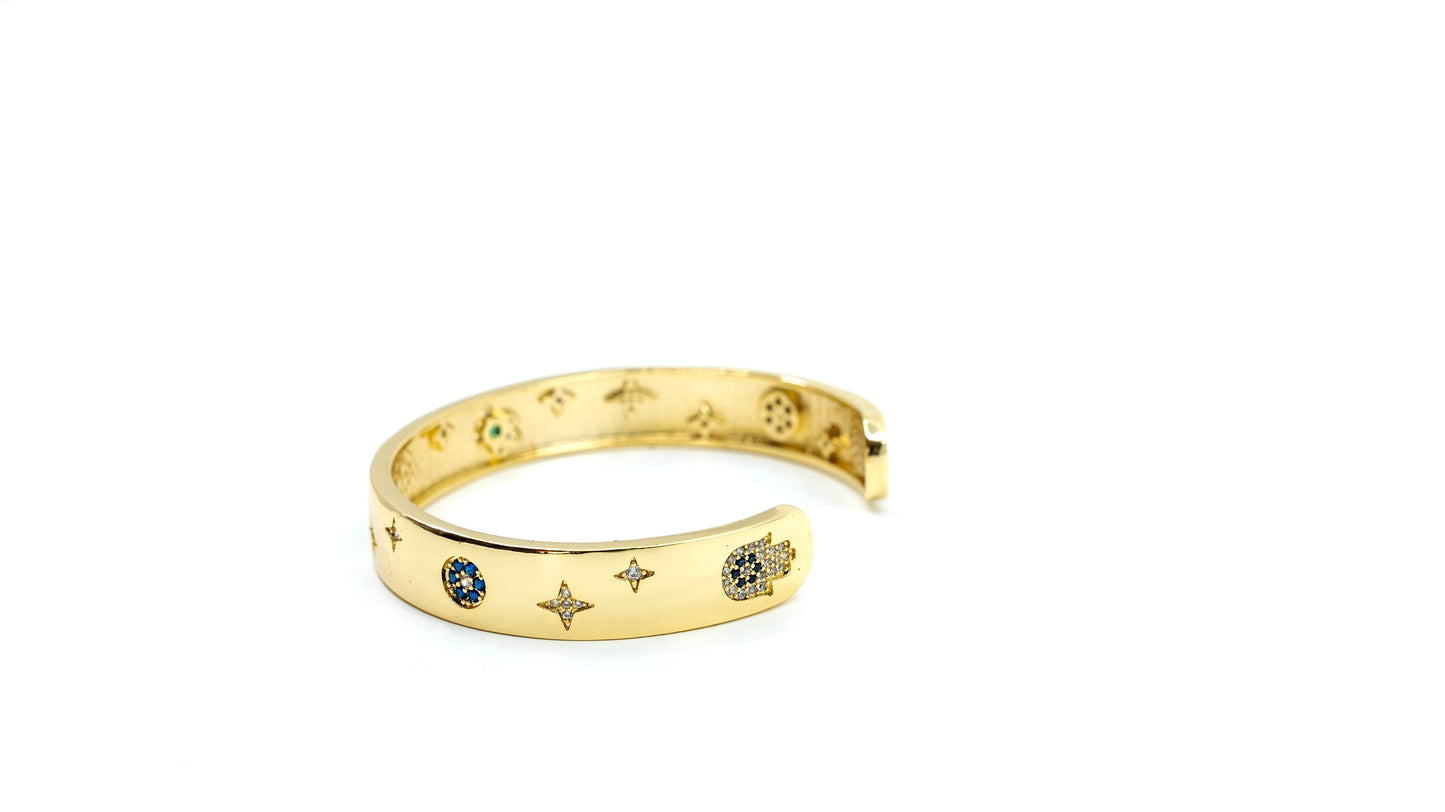 Hamza Heavy Gold Cuff Bracelet