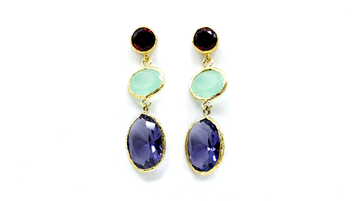 Triple Gold Earrings