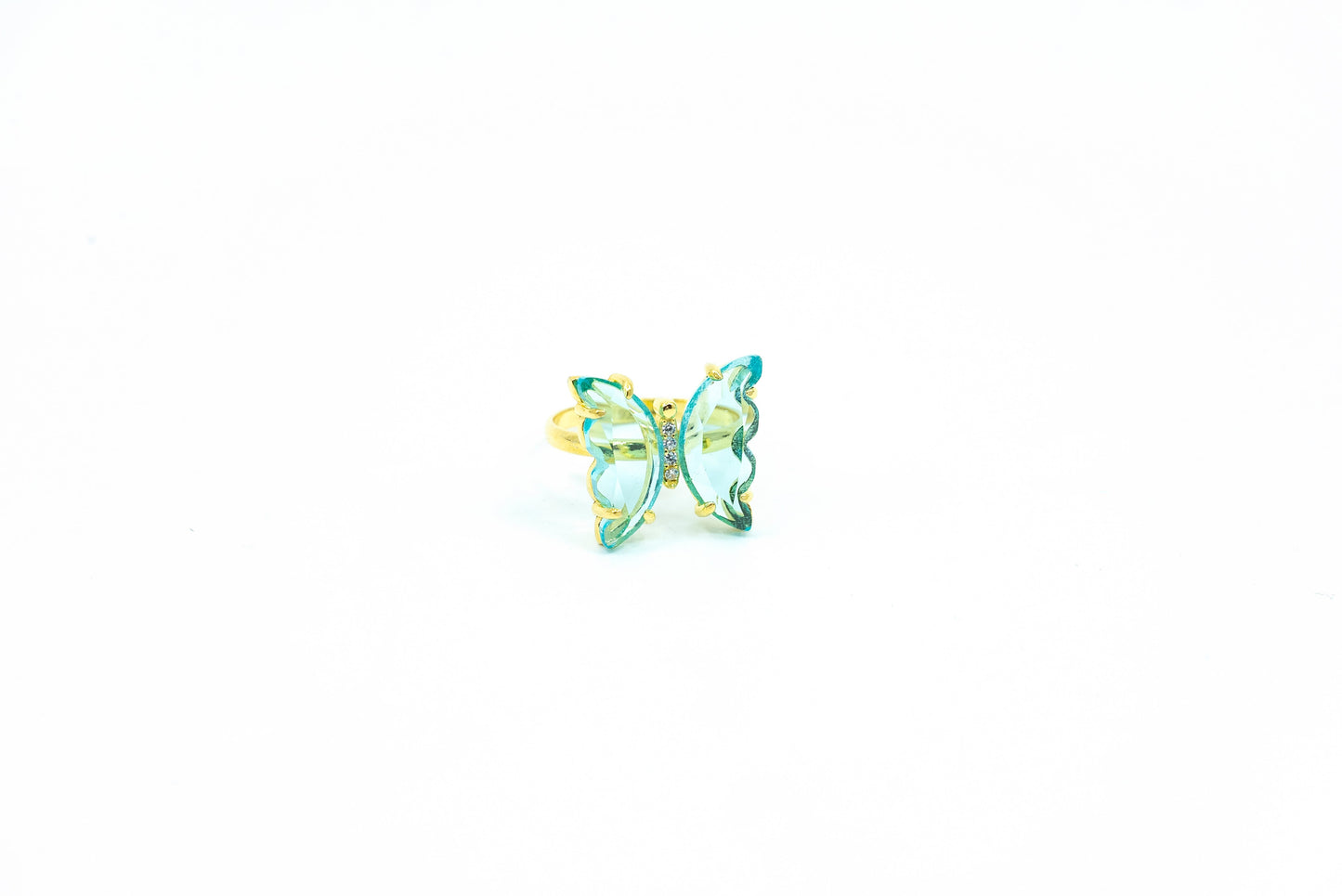 Sky Blue Topaz Butterfly Ring over Sterling