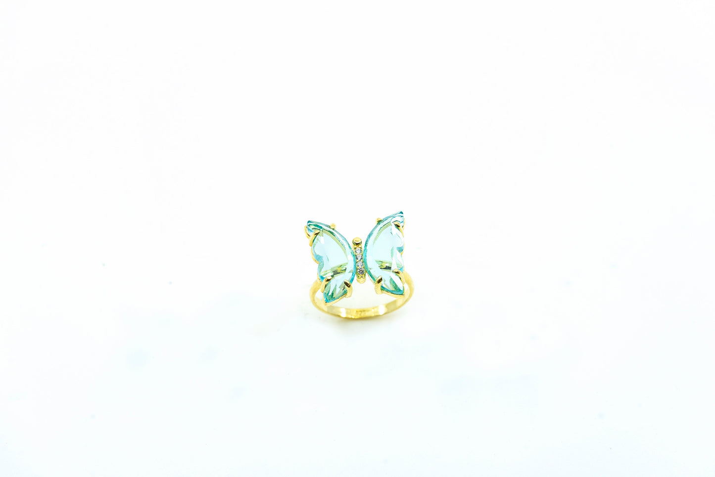 Sky Blue Topaz Butterfly Ring over Sterling