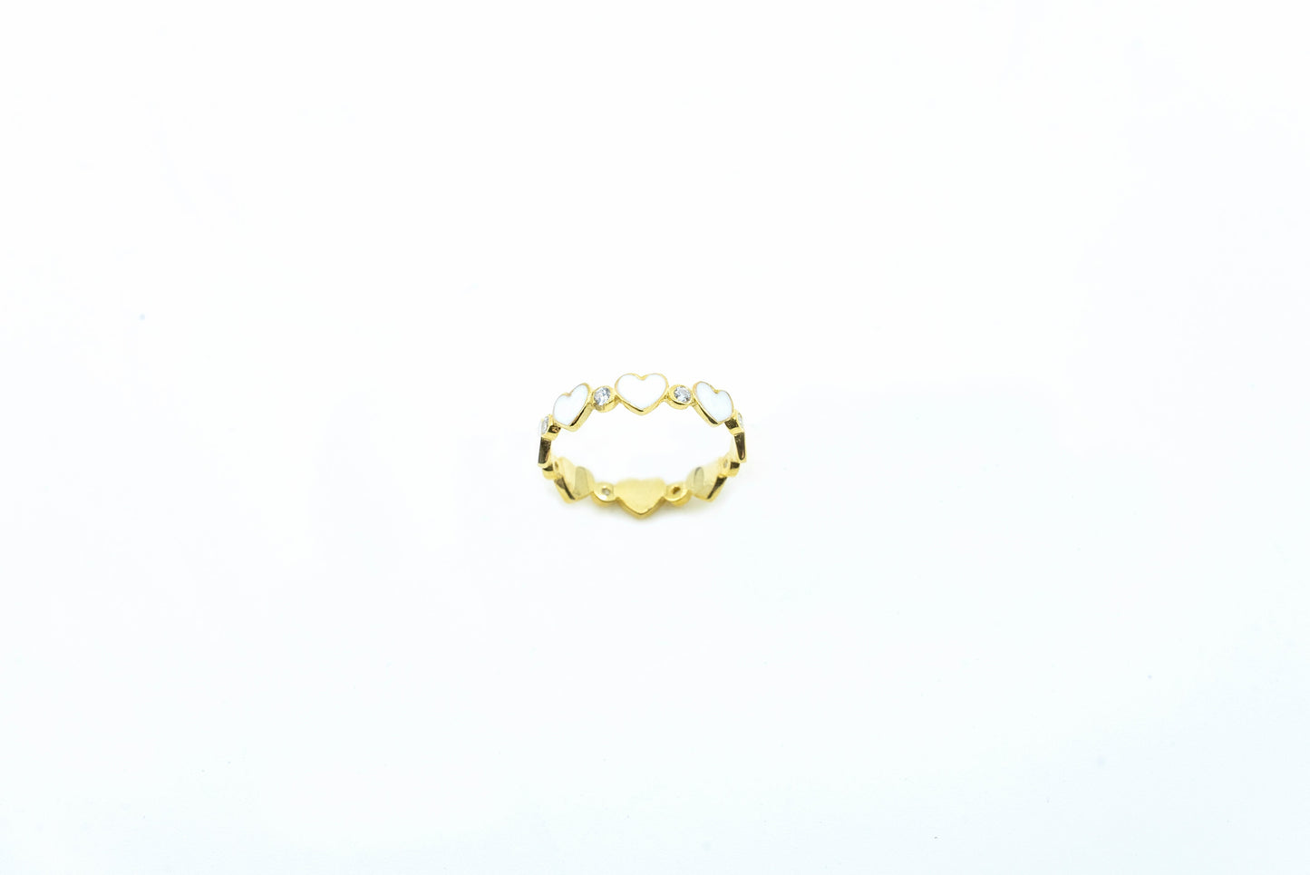 Heart To Heart Ring With CZ Diamond
