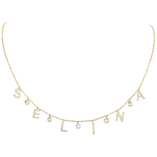 Personalized Diamond Drop Letter Name Necklace