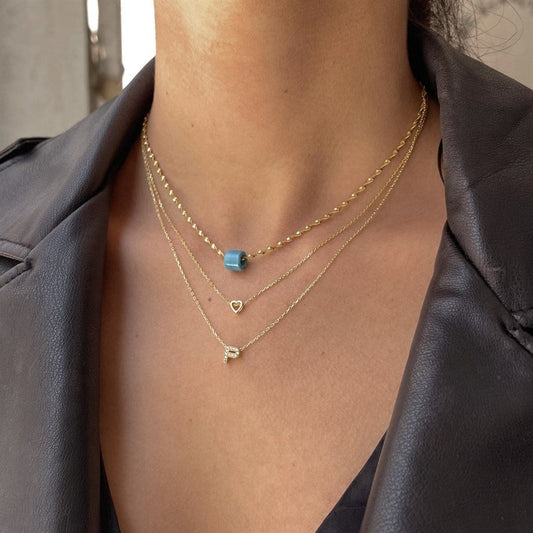 Blue Bead Chain Necklace