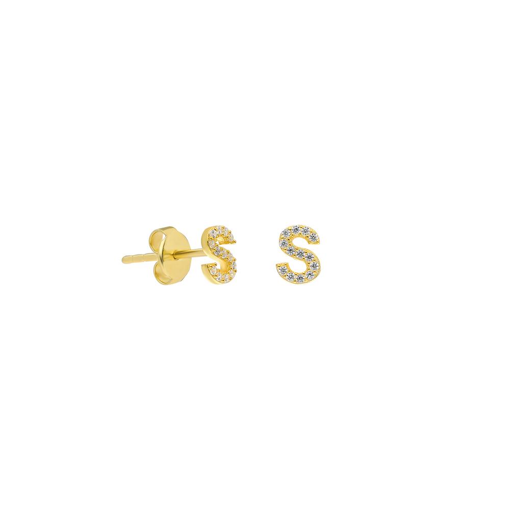 Personalized Diamond Initial Stud Earring