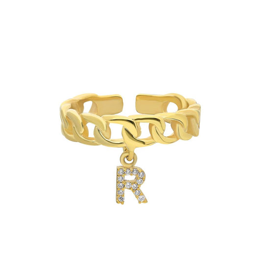 Personalized Diamond Initial Ring